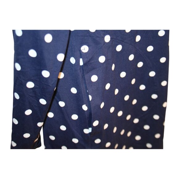 Lands' End Navy Polka Dot Long Sleeve Swim Dress Cover-Up Medium Modest Swimwear - Picture 3 of 9